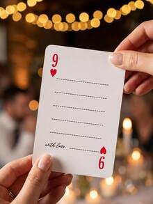 Personalized Floral Custom Poker Card Set (54 Cards) With Metal Gift Box, Customizable Name And Date Souvenir, Wedding Guest Book Alternative And Party Game, Fun Family Tabletop Entertainment, Ideal Anniversary Gift For Newlyweds, Friends And Family - Multicolor 2 - View 3