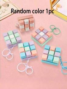 1pc 9-Key Square Stress Relief Button Toy, Creative Keyboard Pendant Decoration, Keychain, Bag Decoration, Keychain Accessory, Keyboard Design, Adult Fingertip Keychain, Pressure Sensing Keychain, Stress Relief Keychain, Focus & Relaxation Zipper Keychain, Birthday Gift, Party Favor - Multicolor - View 10