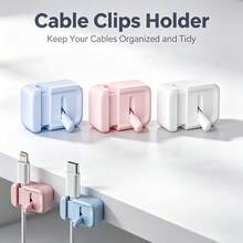 3pcs Desktop Cable Organizer Data Cable Storage Holder With Rocker Switch Adhesive Cable Management Clip Cable Organizer Cable Holder Desktop Accessory Multi-Color Optional Compact Easy To Install - Multicolor - View 1