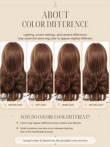 22-Inch Medium Long Curly Wig Long Wavy Brown Wigs Natural Heat Resistant Synthetic Wig For Women Suitable For Daily Use, Gatherings, And Commuting Suitable For Wearing On Halloween, Christmas And Thanksgiving Day - Multicolor - View 9