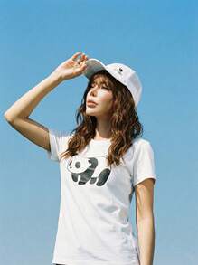 CAMEL CROWN Women & Men Baseball Cap, New Summer Sun Protection Sports Tennis Hat, Face-Slimming Visor Sun Hat - White - View 4