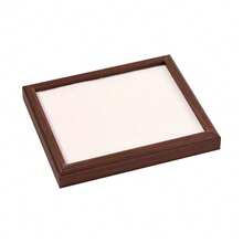 Wooden Ring Display Tray With Multi-Color Velvet Slots, Jewelry Organizer For Home Vanity, Countertop Display Prop - Multicolor - View 14