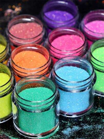 10pcs Colorful Candy Decor: Epoxy Resin Filler, Glittery Effect, Holiday Candy Colors, Suitable For DIY Christmas Silicone Molds, Jewelry Casting And Nail Art Glitter