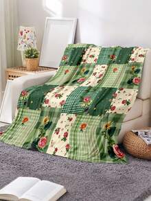 1pc Modern Minimalist Soft Comfortable Blanket, Animal Floral Pattern, Multi-Purpose Throw Blanket For Sofa, Bed, Outdoor Camping, Leisure, Home, Picnic, Travel, All-Season Comfort, Gift Blanket For Family And Friends - Multicolor - View 2
