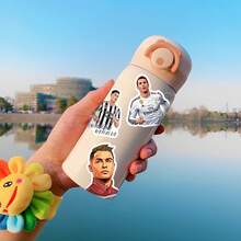 FIFA 50張克里斯蒂亞諾·羅納爾多足球貼紙，7號球衣、比賽動作、慶祝與卡通圖案，適合剪貼簿、日記本、足球迷 - 多色1 - 查看 8