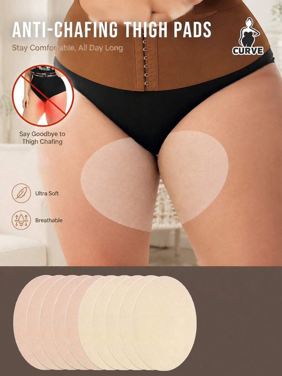 10pcs Unisex Ultra-Thin Disposable Anti-Chafing Thigh Patches, Invisible Design Inner Thigh Protection Patches, Travel Essential Anti-Pressure Leg Patches - One Size - View 1
