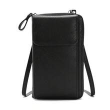 Women's Vertical Wallet Phone Mini Crossbody Bag Multi-Functional Fashion Wallet, Built-In Card Slots And Upright Phone Pocket/Phone Case/Phone Wallet Bag, Designed For Women Small Crossbody Wallet/Handbag/Wallet - Black - View 6