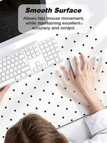 Black & White Small Polka Dot Premium Mouse Pad, Minimalist Office Desk Mat Keyboard Pad Simple Desktop Protector, Suitable For Office And Home Use - Thick Anti-Slip Keyboard Mouse Accessory, Multiple Sizes Available. Back To School Desktop Accessory, Office Supplies, Office Desk Accessory, Mouse Pad, Desktop Mouse Pad - Rectangle - View 10