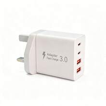 55W PD&QC 4合1快速牆插充電器 英國插頭，2USB-C+2USB-A 多口適配器，相容 iPhone 17/16 全系列及所有機型 - 英規插(220-240V) - 查看 10