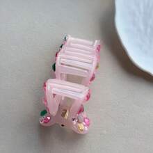 Transparent Pink Crystal Bow Hair Clip - Sparkling Rhinestone Decoration Suitable For Daily, Party, Wedding - Pink - View 5