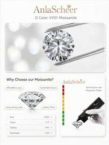 AnlaScheer 1pc 0.1ct Moissanite 925 Sterling Silver Clover Flat Back Spiral Thread Piercing Ear Stud, Women's Engagement Wedding Bridal Jewelry - Silver - View 9