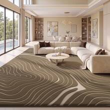 Sour Lemon Rugs Living Room Large 200x300cm,3D Area Rugs For Bedroom, Extra Large Rug For Living Room Wave Pattern, Washable Soft Shaggy Non Shedding Fluffy Carpet Mat For Living Room, Bedroom, Kitchen & Office - Beige-brown - View 9