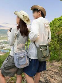 1件極簡黑色斜挎包 多口袋設計 適合日常使用與休閒穿搭 - 彩色 - 查看 6