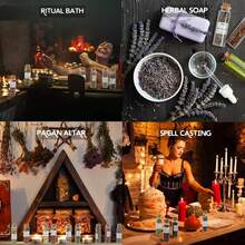 30-Bottle Dried Herbs And Flowers Set For Witchcraft Crafts, Labelled Glass Vials With Gift Box And Decorative Spoon, DIY Ritual Projects, Altar Decor And Botanical Blending For Adults - 30P - View 5
