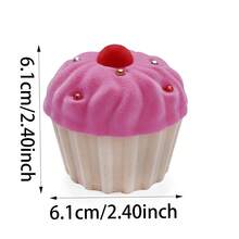 1 Pc Exquisite Cake Velvet Jewelry Box Shiny Crystal Ring Container Wedding Ring Boxes For Earrings Necklace Bracelet Display Gift Box Holder - Multicolor - View 4