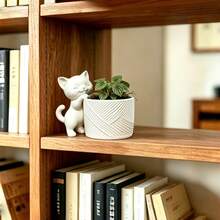 1pc 3D Printed Cat-Shaped Planter, Suitable For Succulents And Air Plants, Lightweight Plastic Plant Pot With Cute Cat Design, Asymmetrical Pot Shape, Desktop Decor, Modern Home Cactus Decoration - Multiple Styles - View 3
