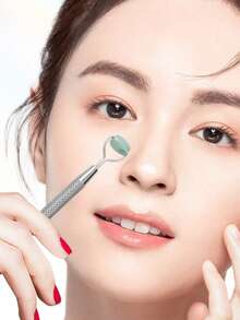 2pcs Metal Jade Eye Massager, Nose Lifting Facial Massager, Wireless Design, Magic Tool For Higher Nose Bridge, Gua Sha Beauty Wand, Facial Massage Lifting And Firming Nose Bridge Enhancer, Muscle Relaxation Beauty Wand, PVC-Free - Multicolor - View 11