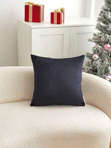 LCUHPCL 1pc Christmas Reindeer Applique 3D Embroidered Pillow Case, Suitable For Bedroom, Living Room, Sofa, Daily Use, Party And Various Occasions - Black - View 11