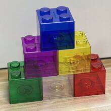 Building Block Shaped Acrylic Transparent Coin Bank, Coin & Sundries Storage Jar, Home Decor, Holiday Gift, Birthday Gift - Multicolor - View 7