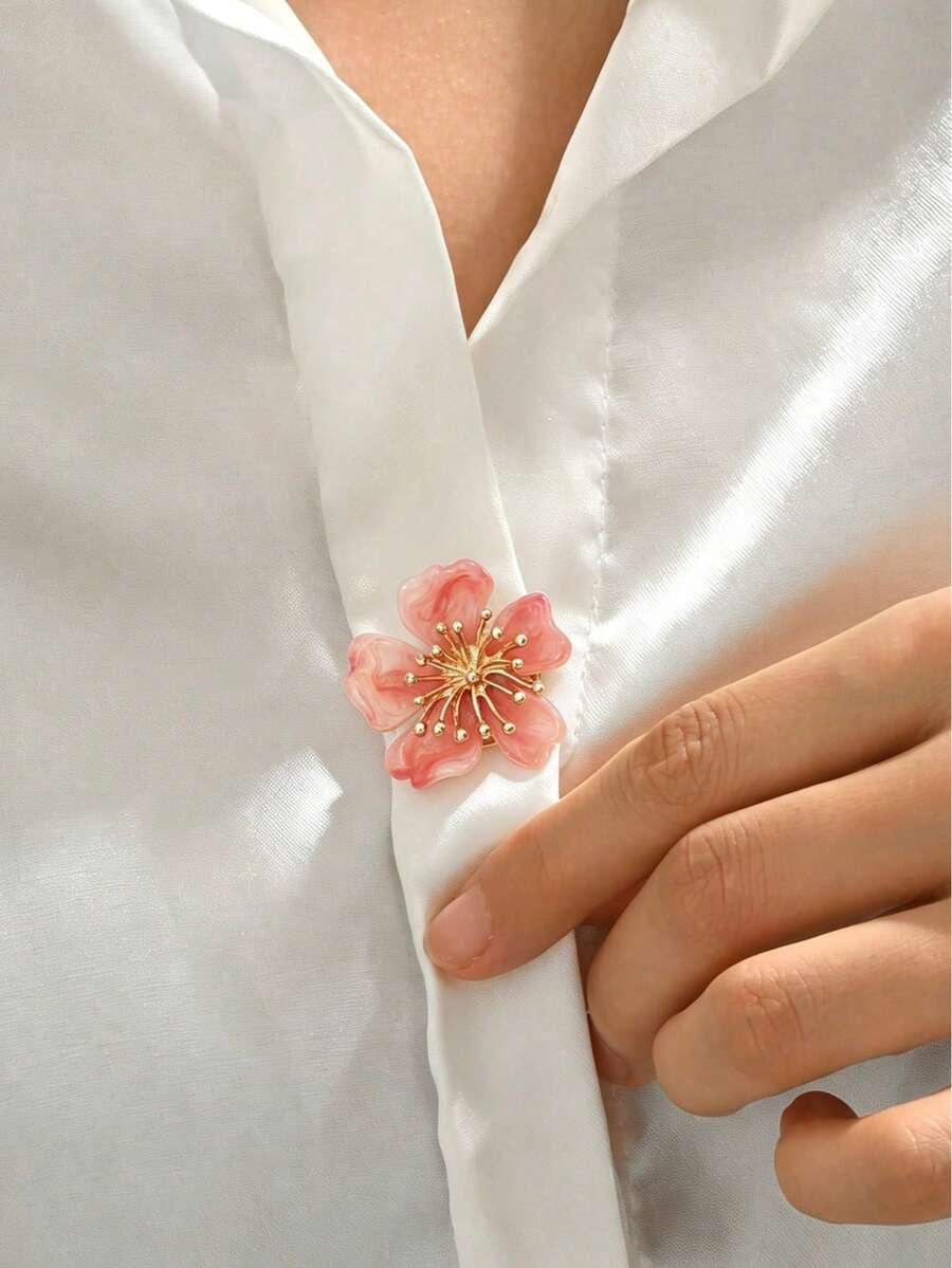 1件裝時尚優雅性感誇張幾何啞光金逗號法式襯衫袖扣領夾 女款高級飾品 適合派對商務晚餐日常穿著 多場景使用 新款花形鑲嵌寶石巴洛克不對稱珍珠多色拉菲亞蝴蝶等多款可選 女款袖扣領夾 註:適用於直徑1.5cm與1.2cm以內的鈕扣 - 彩色 - 查看 1