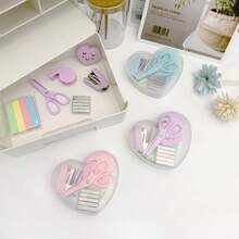 1Set Lovely Heart Pattern Multi‑Functional Stationery Combo Set - Heart-shaped - View 2