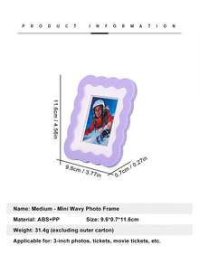 Wavy Scallop Edge Pastel 3 Inch Photo Frame, Desktop Tabletop Display Holder For Instax Mini Photocard, Cute Ins Style Desk Decor - View 6