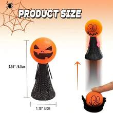 1/6/10pcs Halloween Toy Bouncing Horror Pumpkin Small Toy Accessories Funny Interactive Bouncing Toys (Random) - Multicolor - View 7