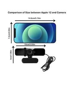 2K HD USB Webcam With Microphone, Computer Camera, 120° Wide Angle Distortion-Free, Plug And Play With Privacy Cover, 360° Rotatable, Suitable For Laptop Desktop Video Calls Meetings Live Streaming - View 6