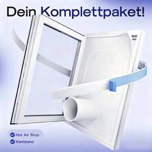 1PC New Portable Window-Mounted Air Conditioner Seal, Featuring An Adjustable Hose Sleeve That Allows The Window To Be Opened And Closed Without Obstruction, Complete With An Insect Screen, Easy To Install And Remove, And Adjustable - White - View 5