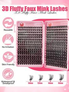 384 Clusters DIY Segmented False Eyelashes - Lightweight & Soft, Cross Design, Thin Stem Natural Look, Suitable For Daily Wear - DD - View 4