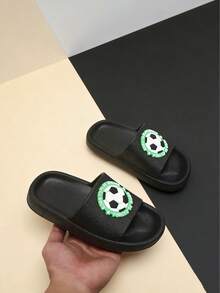 Children's Slippers, Big Kids Soft Sole Non-Slip Casual One-Strap Slides, Indoor Outdoor Bathroom Slippers, High Quality EVA - Black - View 8