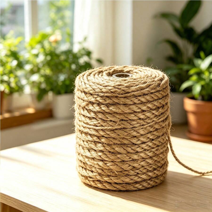 6mm/8mm/10mm 10米天然復古麻繩 DIY家居粗麻繩手工藝 麻繩緞帶 婚禮寵物貓抓板工具 捆綁園藝派對裝飾(不含圓筒) - 多色 - 查看 1