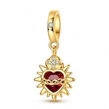 Religious Pendant: Lamb Of God Catholic Cross Faith Red Heart Moon Goddess Charms For DIY Bracelets, Necklaces, Gifts, And Accessories - Gold Or Silver - View 15