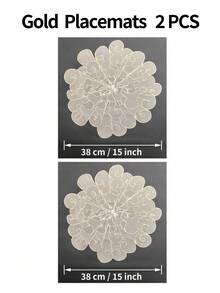 2pcs/4pcs/6pcs 15-Inch Swirl Pattern PVC Placemats, Waterproof & Heat Resistant, Washable, Suitable For Dining, Events, Banquets, Weddings, Bridal Showers, Home Decor & Daily Use - Multicolor - View 12