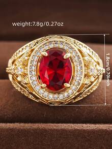 1pc Vintage Cubic Zirconia Ring For Women, Wedding Engagement Party Jewelry, Valentine's Day Gift - 1# - View 9