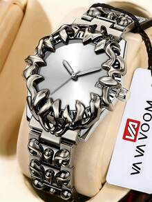 VA VA VOOM Unique Shaped Stainless Steel Strap Watch,Gradient Surface,Cool Men's Quartz Watch,Suitable For Daily Party Occasions Wear - one-size - View 10
