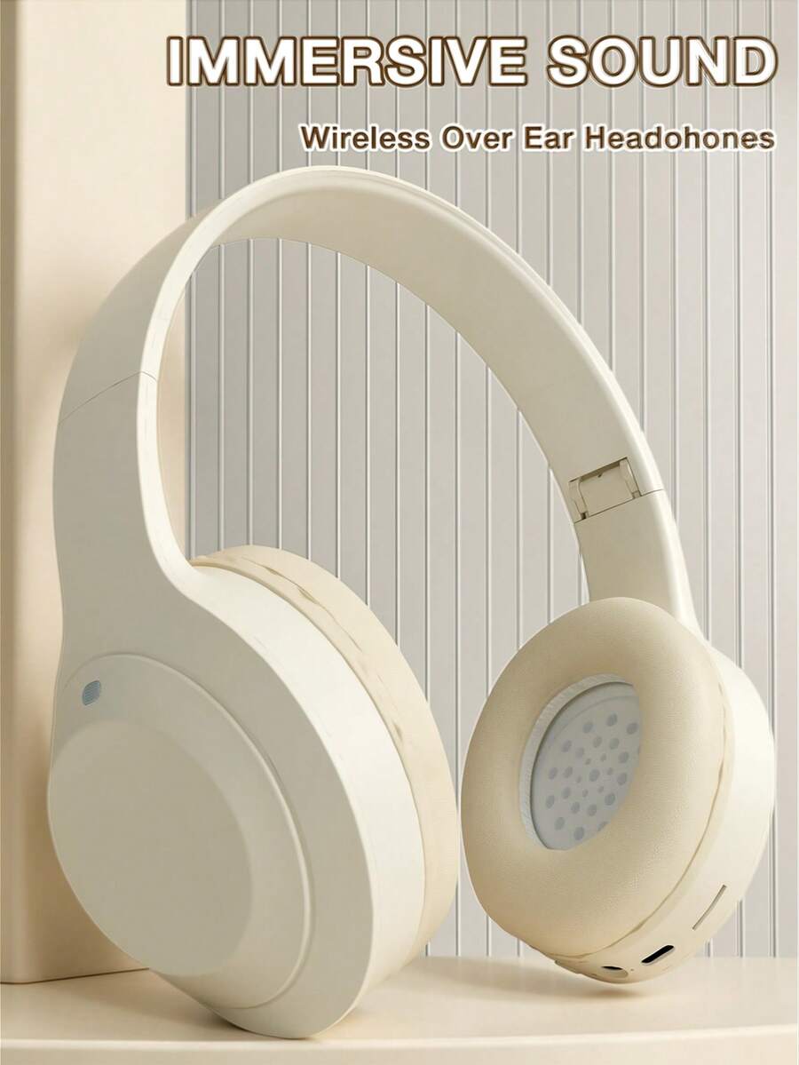 GENAI Wireless Headphones With Microphone, HiFi Stereo Sound, Foldable & Lightweight, Volume Control, 3.5mm Stereo Cable, Deep Bass, Suitable For Home, Office, Phones, Computers - Multicolor - View 1