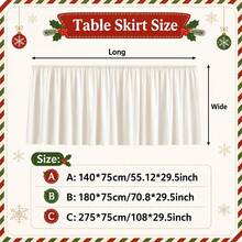 Burgundy Christmas Snowflake Table Skirt, Nordic Style White Geometric Snowflake Print Polyester Tablecloth, Suitable For Holiday Dinner, Winter Party, Family Gathering, Dessert Table And Rustic Home Decor - A - View 4