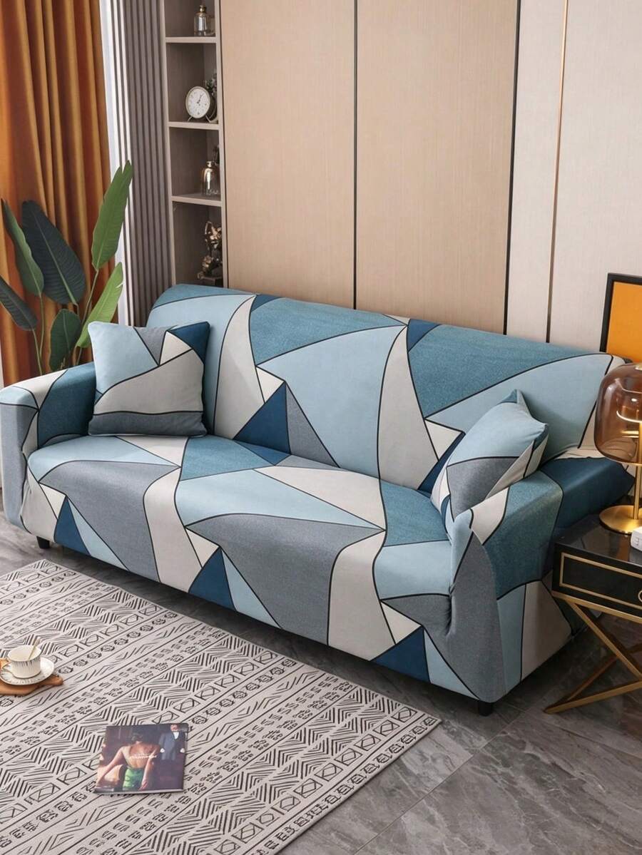 1pc Elastic Sofa Cover, Polyester Fiber Knitted Milk Silk All-Inclusive Four-Season General Purpose Sofa Cover
