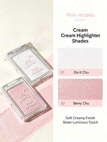 ETUDE Pink Recipes Multi-Function Cream Highlighter 01 Do It Chu, Highlighter Tekstur Krim, Kilau Alami, Kilau yang Dapat Dilapisi, Mencerahkan Kulit, Melembapkan, Ringan, Mudah Dibaurkan, Cocok untuk Pemula, Kecantikan Korea, Olive Young, Hadiah - 02 Berry Chu - View 5