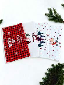 1pc Ultra-Fine Fiber Christmas Hand Towel, Santa Claus, Snowflake, Reindeer, Christmas Tree Pattern, Dish Cloth, Kitchen Cleaning Rag; Kitchen Decor, Outdoor Party Supplies, Suitable For Christmas Kitchen, Bathroom Decoration, Advent Gift, Christmas Surprise Small Gift - Multicolor - View 9