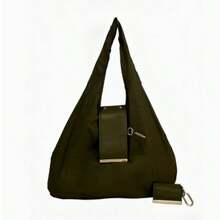 Keychain Instantly Transforms Into A Storage Bag! Foldable And Lightweight, Available In Multiple Colors: Coffee Brown, Black, Khaki, And Army Green. The Storage Bag Instantly Transforms Into A Stylish Commuter Bag - View 5