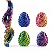 3D Printed Transform Dragon Egg Fidget Toy, Rotatable Stress Relief Ball, Cool Desktop Decor, Unique Birthday Gift For Teens & Adults, Random Color - Multicolor - View 9