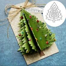1pc Christmas Tree Metal Cutting Die, Carbon Steel Embossing Mold, Suitable For Holiday Journal Making, Birthday DIY Craft Cutting, And Scrapbooking For Photo Albums And Holiday Greeting Cards - Christmas - View 2