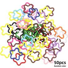 100pcs Colorful Star & Heart Shaped Hair Rings Hair Accessories Hair Ties, Suitable For Braids And Dreadlocks Cute Hair Accessories, DIY Handmade Bracelet Necklace Jewelry Making - Colorful Open Ring - View 13