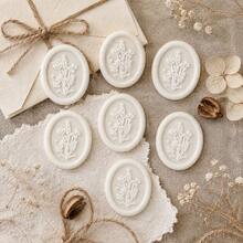 20PCS/Pack Floral Pattern Wax Seal Stickers, Used For Wedding Invitations, Party Invitations Decoration, Gift Wrapping, Scrapbooking Decoration - Ivory White - Flower - White - View 5