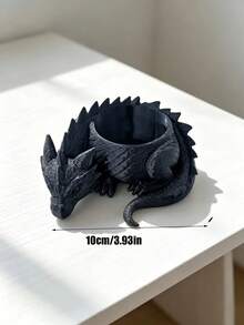 1pc Black/White 3D Printed (Plastic Material) Mini Fantasy Dragon Guardian Planter, Creative Succulent Green Plant Pot, Desktop Decoration Ornament, Bar/Desk/Tabletop Art Decor - A - View 20