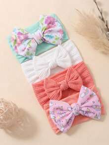 4pcs Cute Candy Color Nylon Bow Baby Headband Set, Baby Hair Accessories, Suitable For Daily Use - Multicolor - View 7