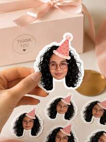 Stiker Wajah Kustom, Stiker Foto Personalisasi, Stiker Lucu Tahan Air, Mudah Dikupas, Suvenir Pesta, Pernikahan, Ulang Tahun, Pesta Bujang, Wisuda, Acara, dan Dekorasi Hadiah Buatan Tangan yang Menyenangkan. - MultiWarna - View 7