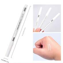 1pc White Eyebrow Skin Marking Pen With Measuring Ruler And Micro-Positioning - White - View 2